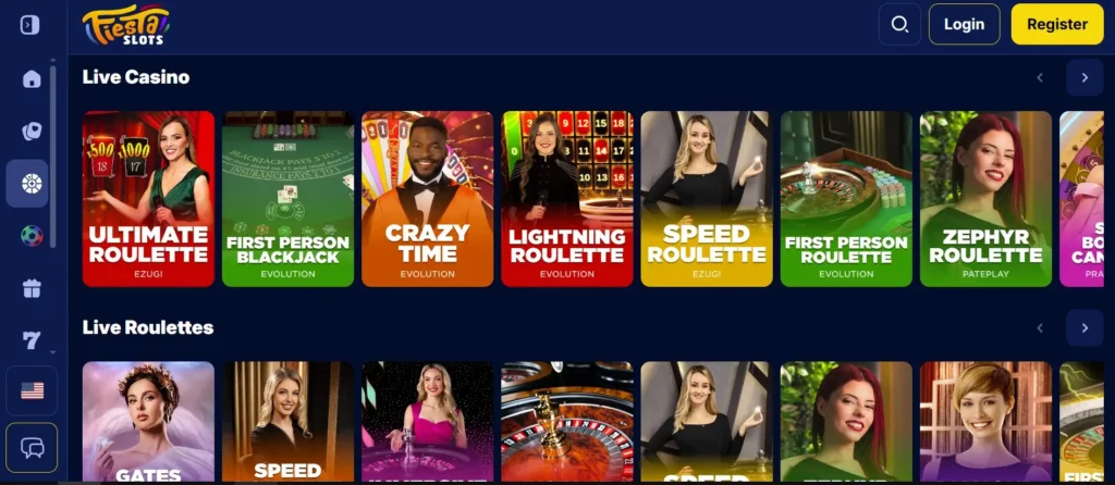 Live casinospellen